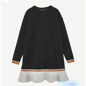 Zara Black and Gray Dress with Orange Accents